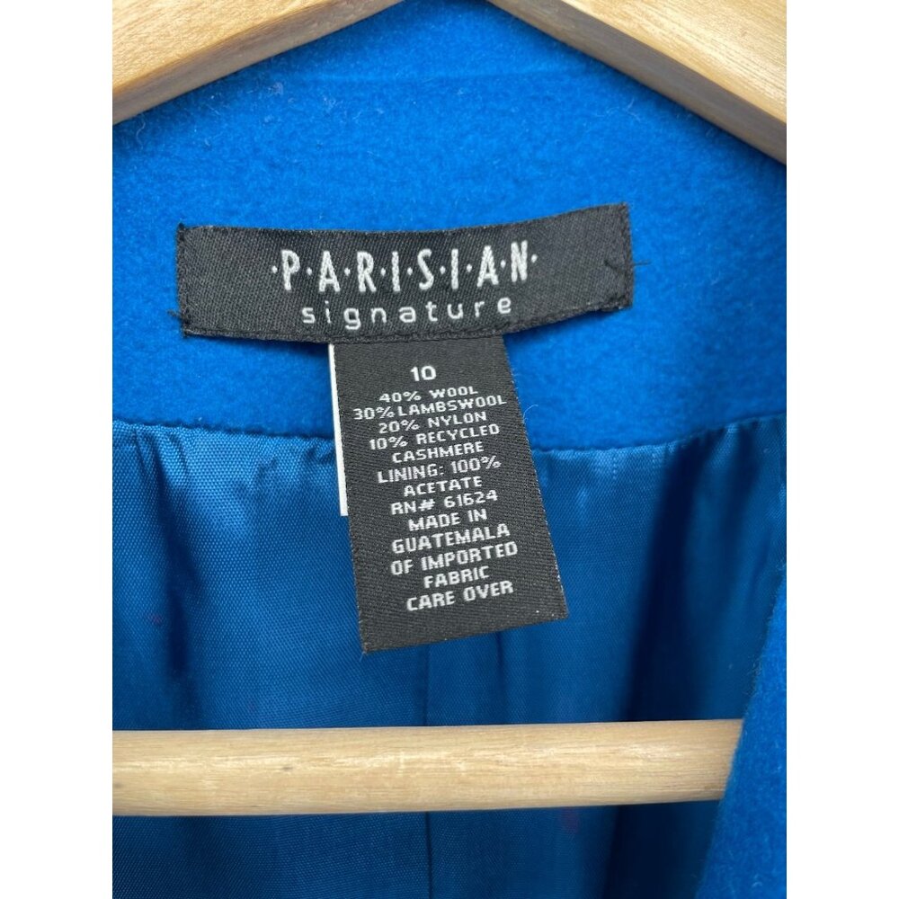 Vintage Blue Wool Cashmere One-Button Blend Blazer Size 10 - Picture 3 of 8